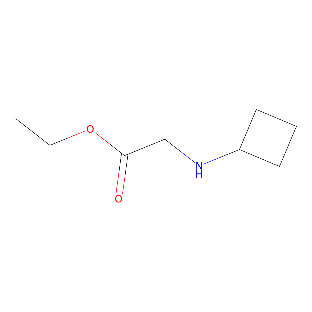 Ethyl N-cyclobutylglycinate molecular structure, CAS 742015-31-2