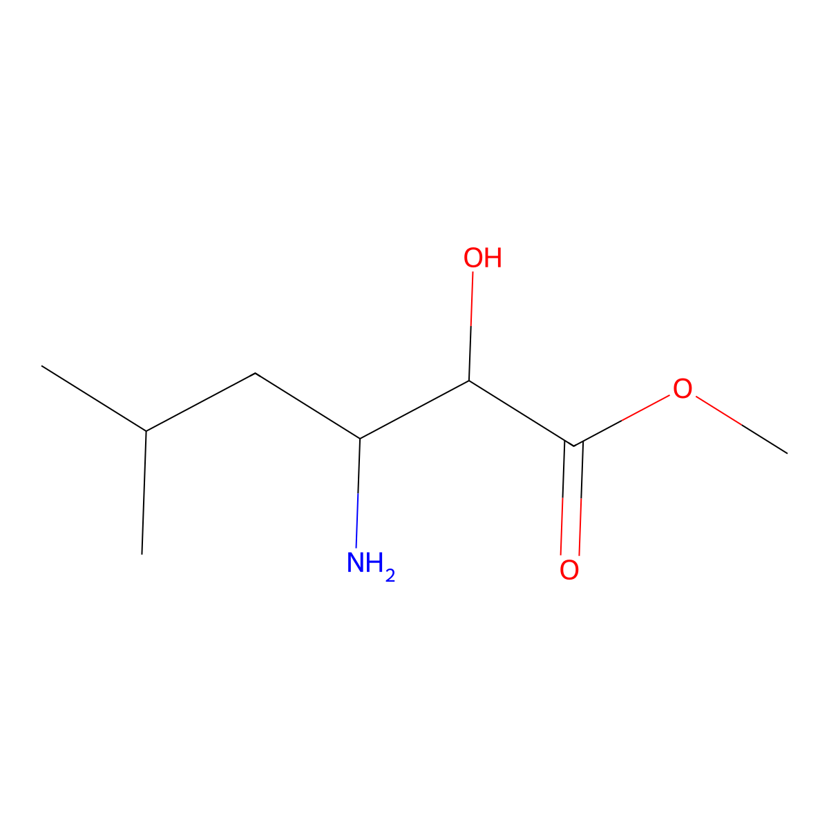 Methyl 3-amino-2-hydroxy-5-methylhexanoate molecular structure, CAS 742021-85-8