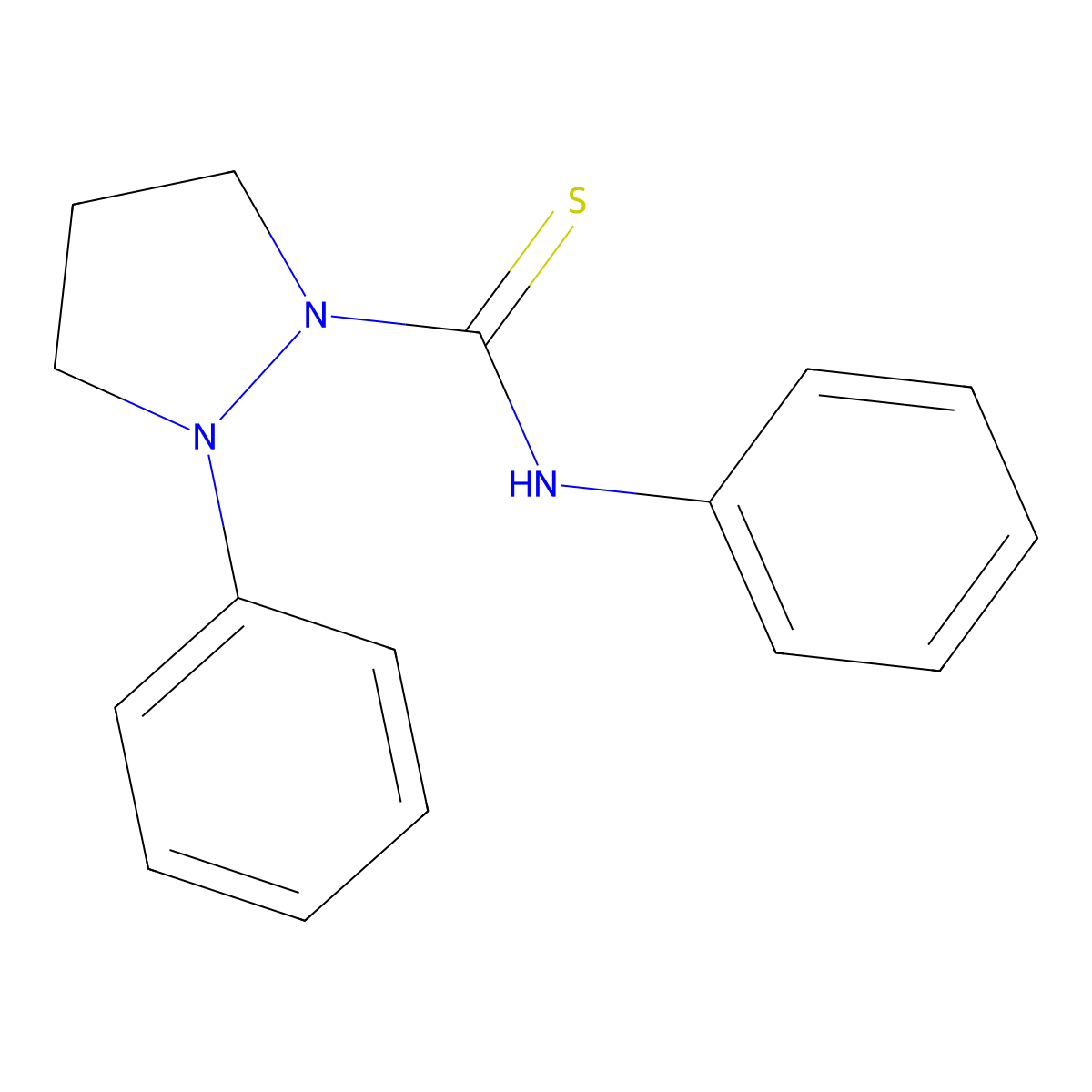 N,2-diphenylpyrazolidine-1-carbothioamide molecular structure, CAS 74204-77-6