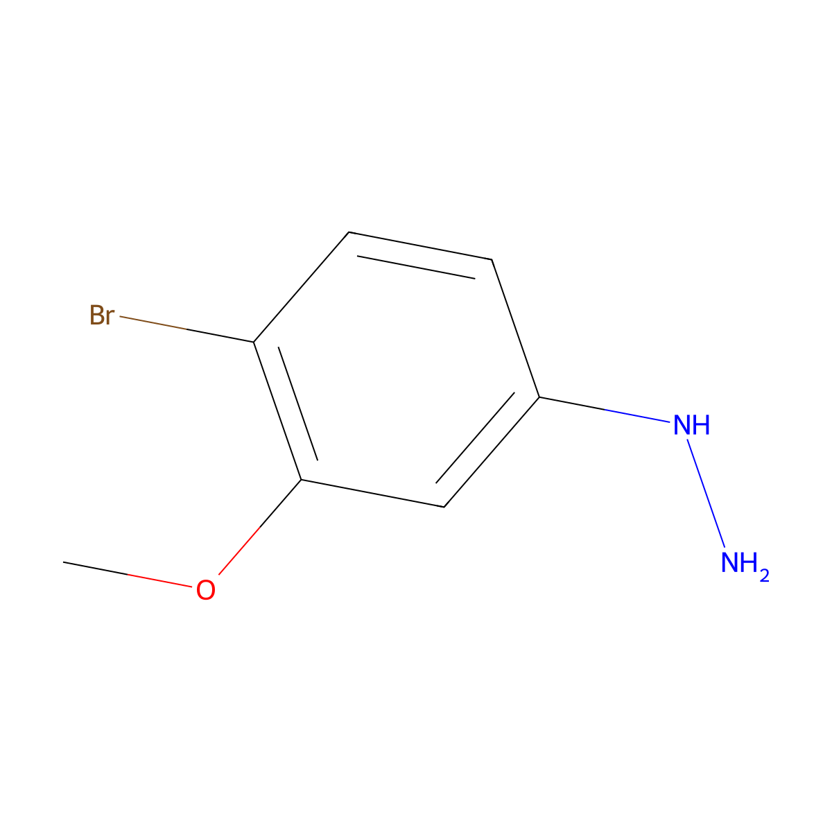 (4-Bromo-3-methoxyphenyl)hydrazine molecular structure, CAS 742047-08-1