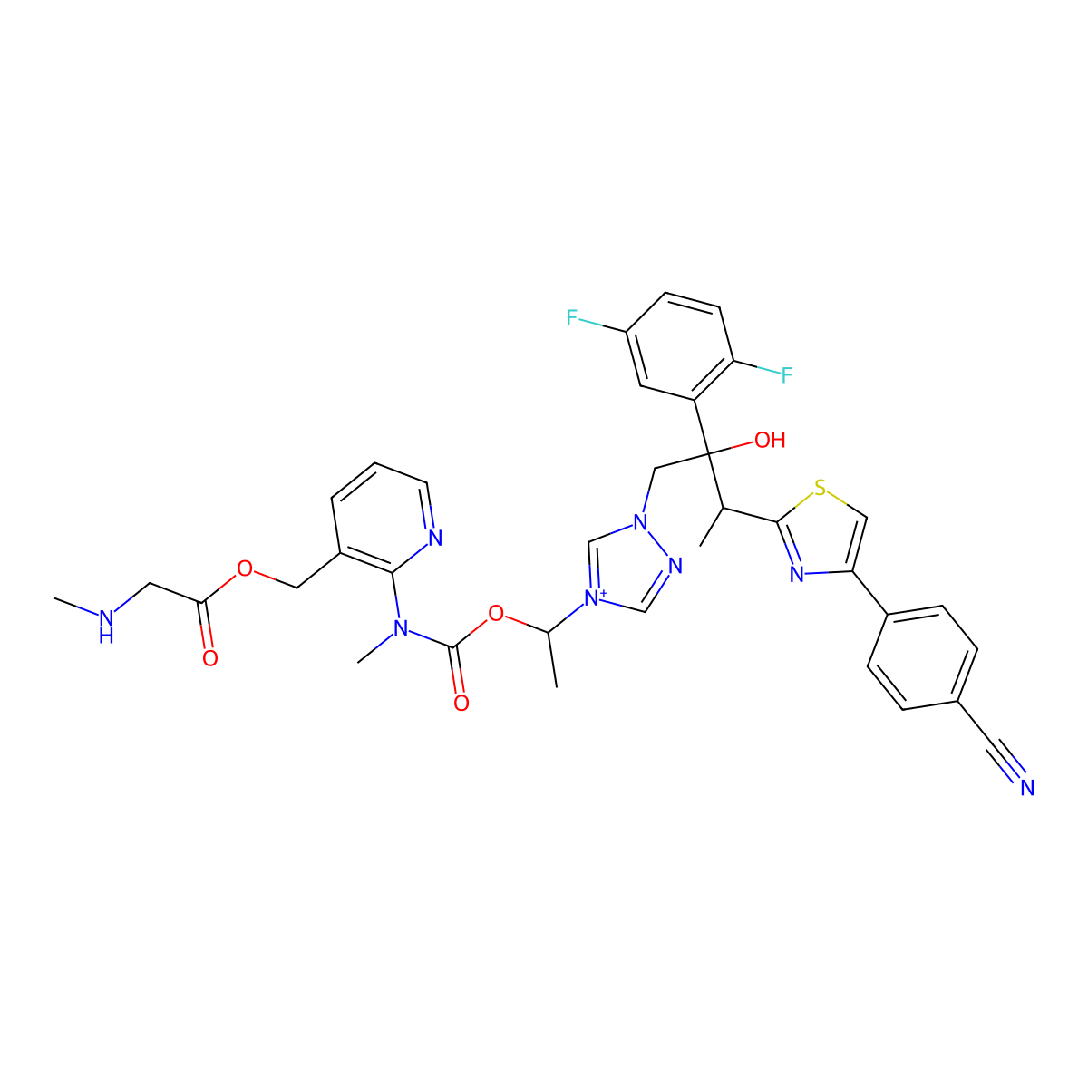 Isavuconazonium molecular structure, CAS 742049-41-8