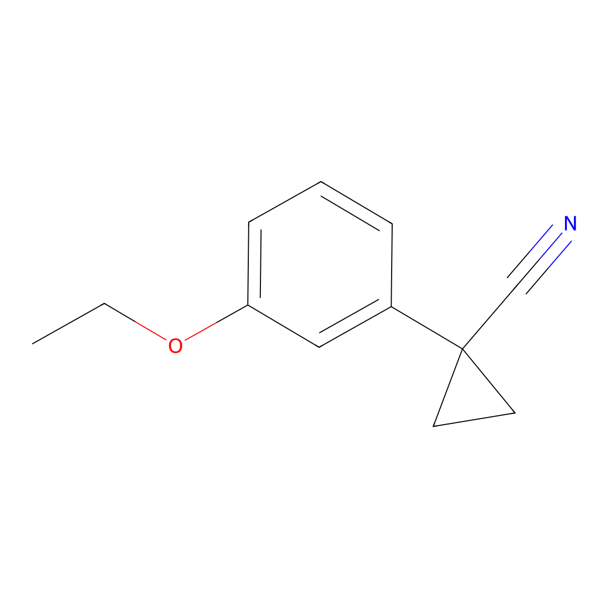 1-(3-Ethoxyphenyl)cyclopropane-1-carbonitrile molecular structure, CAS 74205-02-0