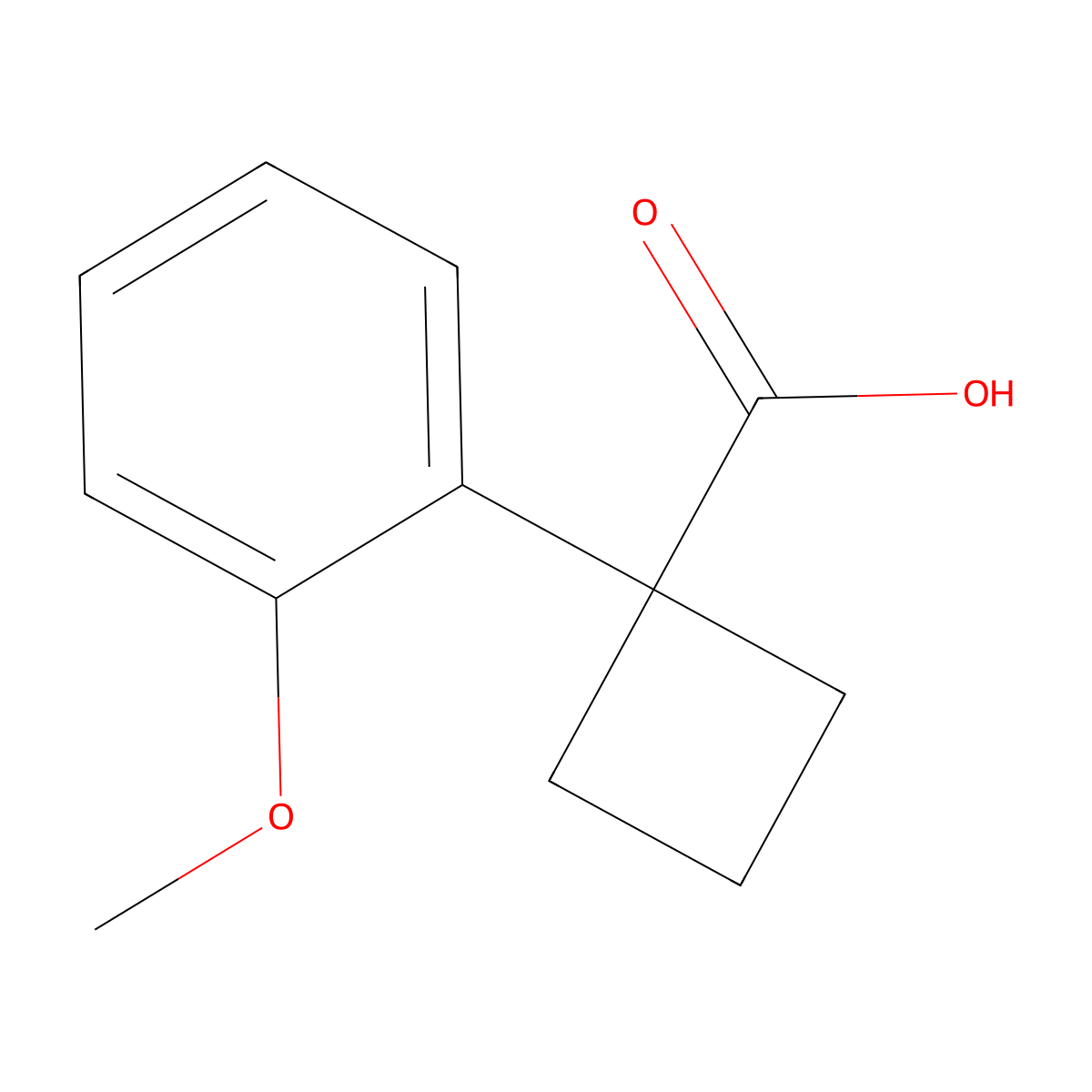 1-(2-Methoxyphenyl)cyclobutane-1-carboxylic acid molecular structure, CAS 74205-38-2