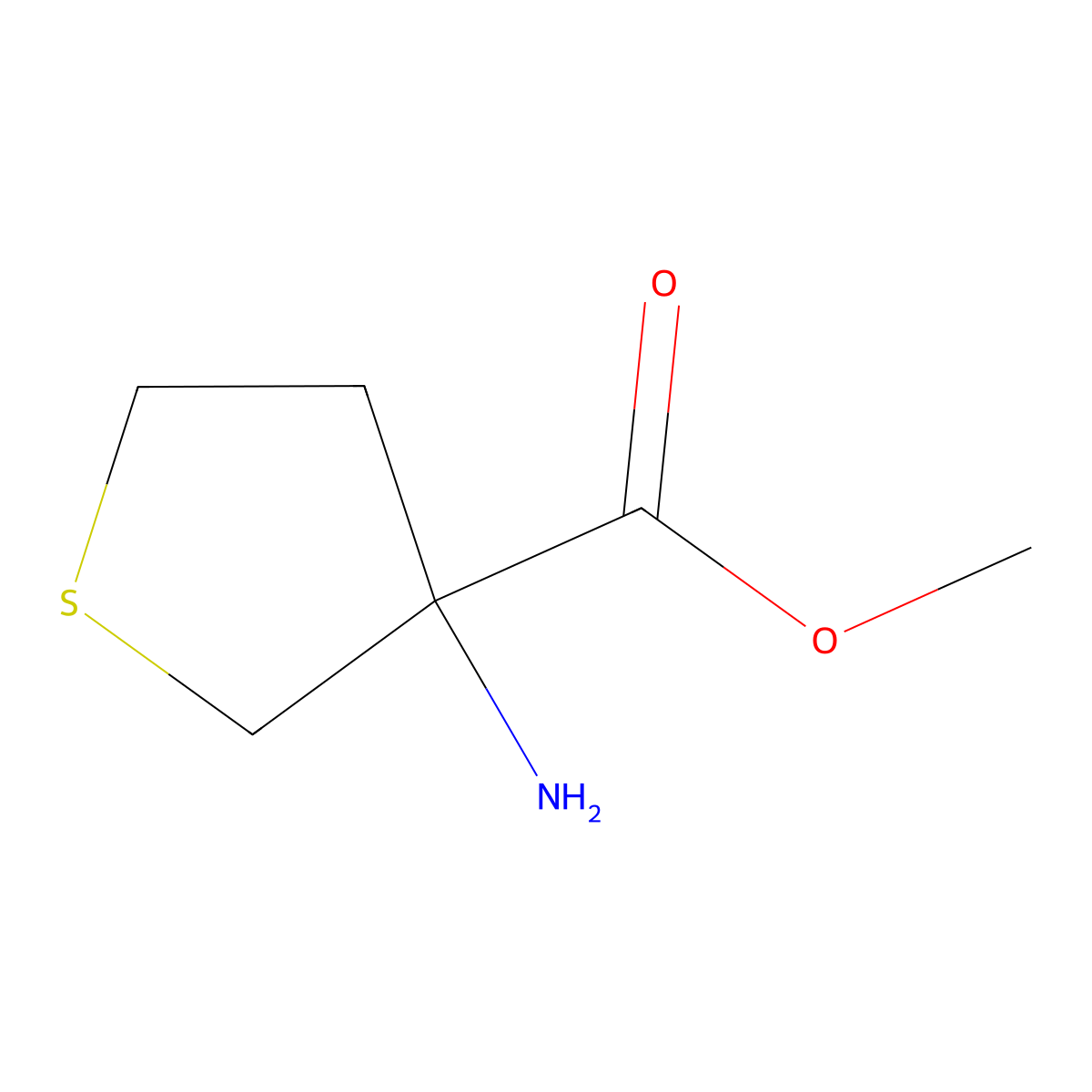 Methyl 3-aminothiolane-3-carboxylate molecular structure, CAS 742051-73-6