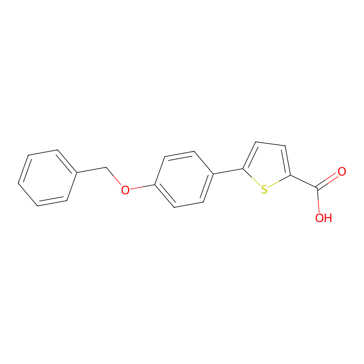 5-[4-(Benzyloxy)phenyl]-2-thiophenecarboxylic acid molecular structure, CAS 742058-34-0