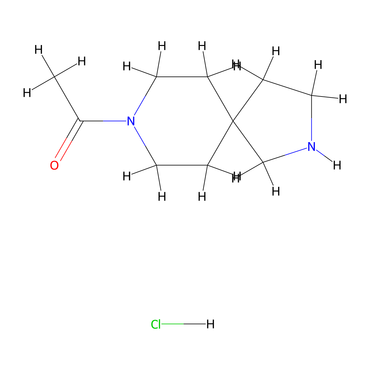 1-(2,8-Diazaspiro[4.5]decan-8-yl)ethanone hydrochloride molecular structure, CAS 742067-23-8