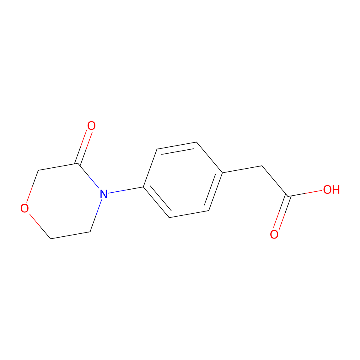 4-(3-Oxomorpholin-4-yl)phenylacetic acid molecular structure, CAS 742073-23-0