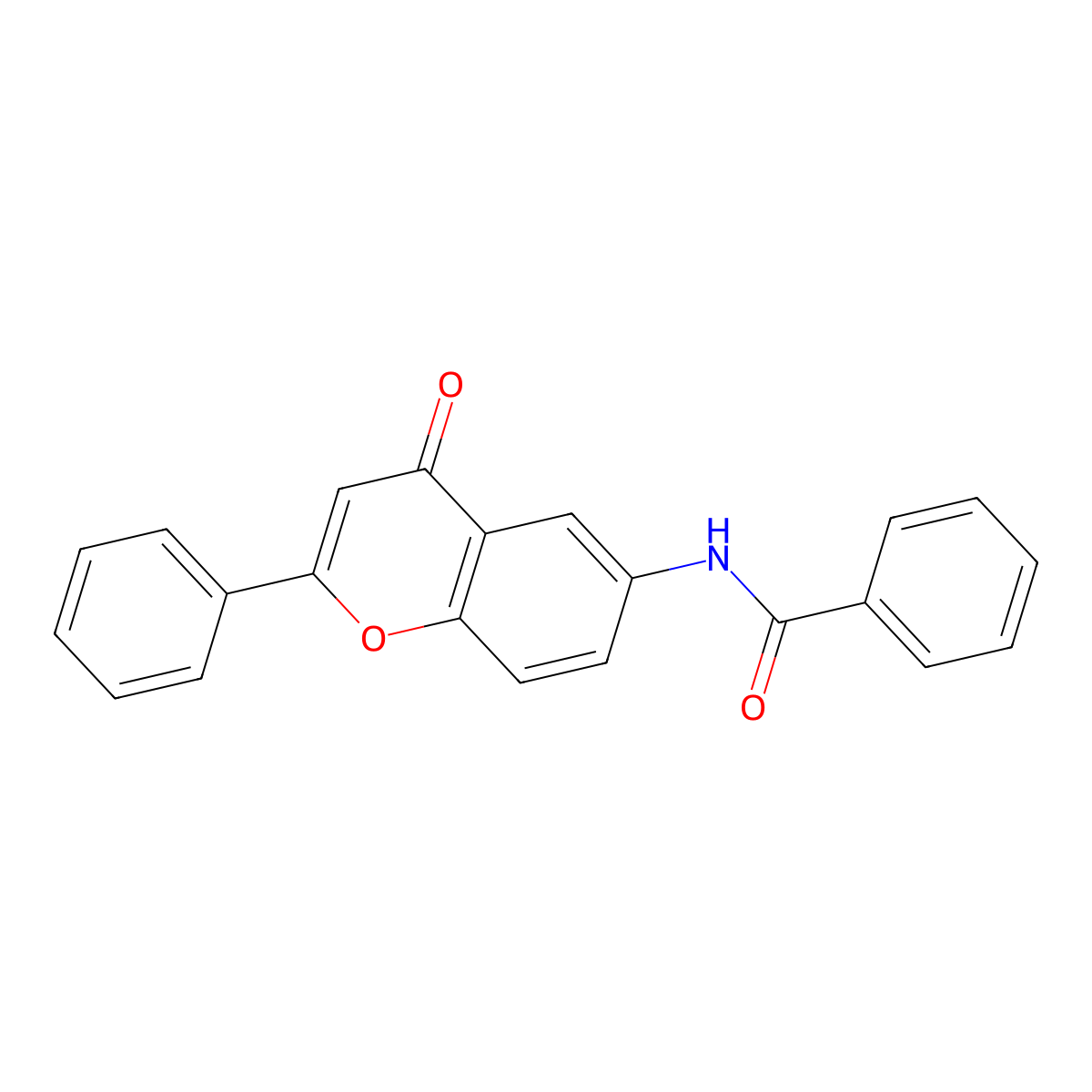 N-(4-oxo-2-phenyl-4H-chromen-6-yl)benzamide molecular structure, CAS 742073-56-9