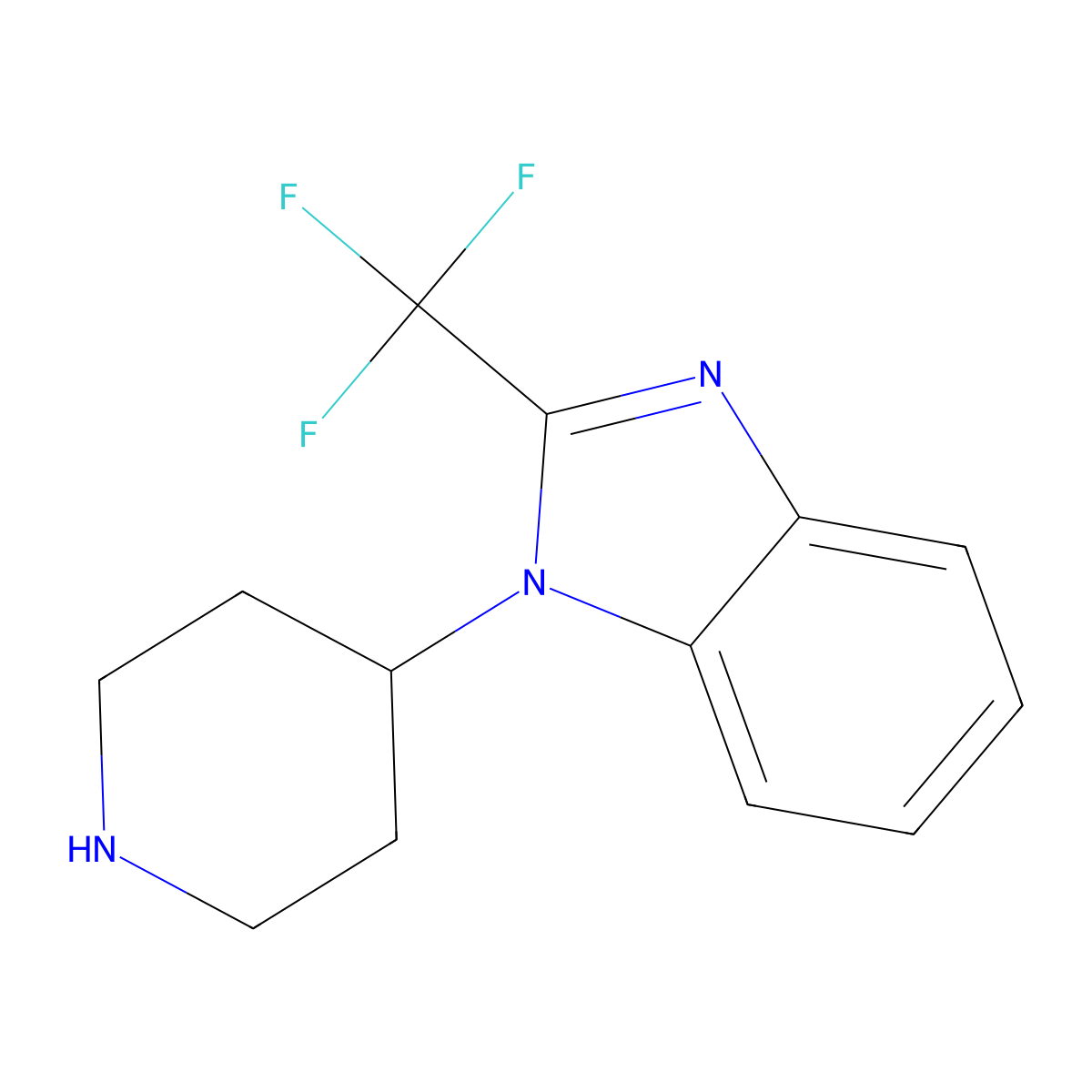 1-(4-Piperidinyl)-2-(trifluoromethyl)-1H-benzimidazole molecular structure, CAS 742076-06-8