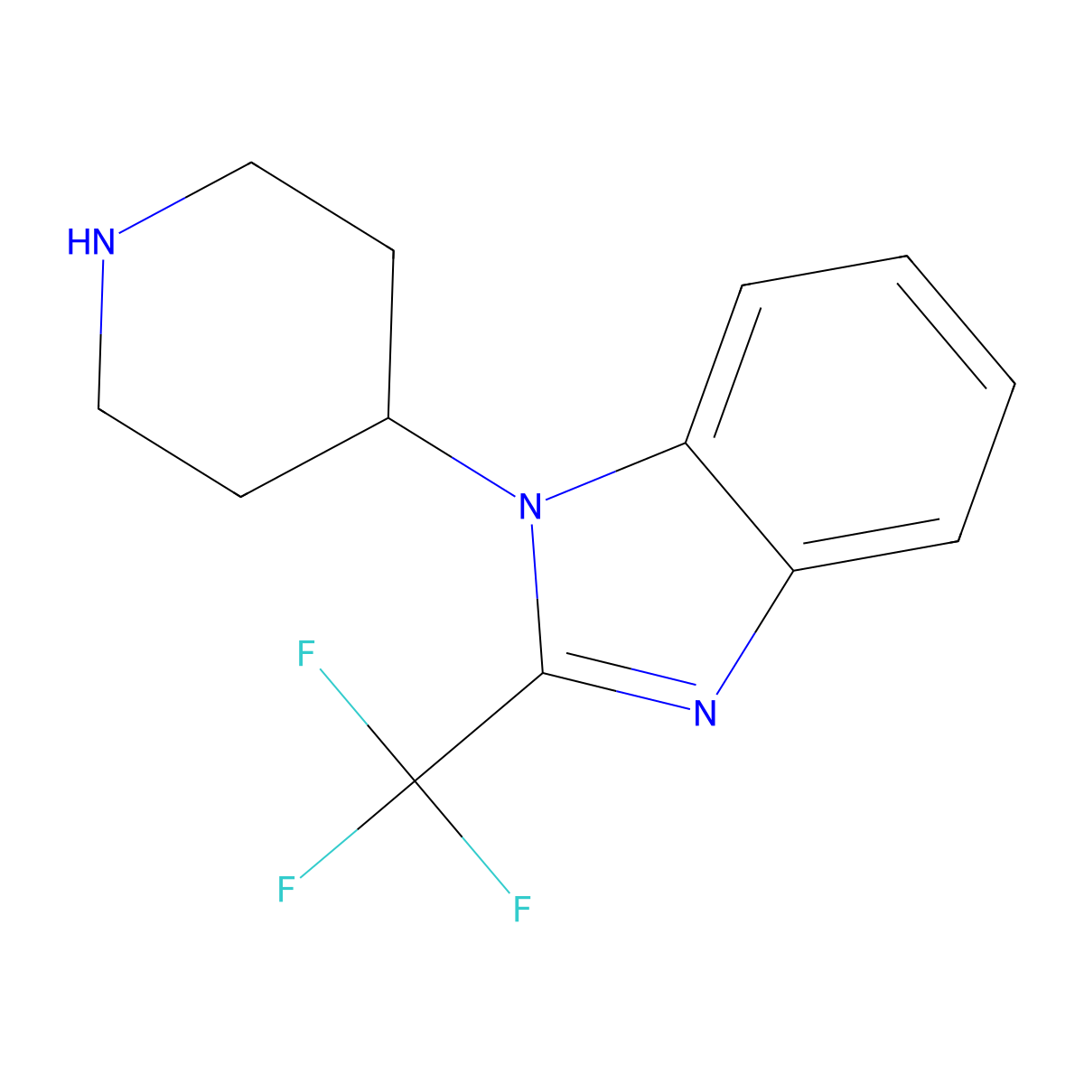 1-(4-Piperidinyl)-2-(trifluoromethyl)-1H-benzimidazole molecular structure, CAS 742076-06-8