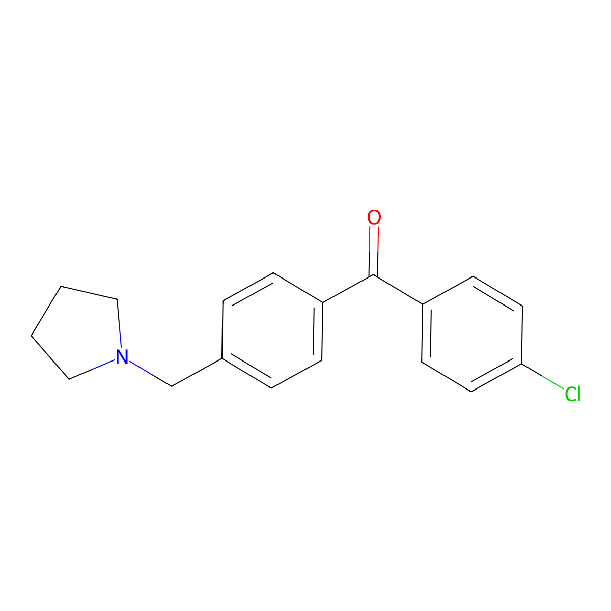 4-Chloro-4'-pyrrolidinomethyl benzophenone molecular structure, CAS 742085-16-1