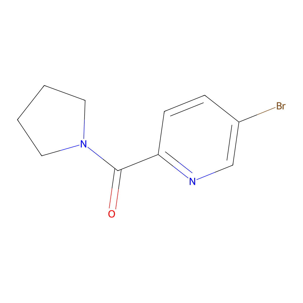 (5-Bromopyridin-2-yl)(pyrrolidin-1-yl)methanone molecular structure, CAS 742085-70-7