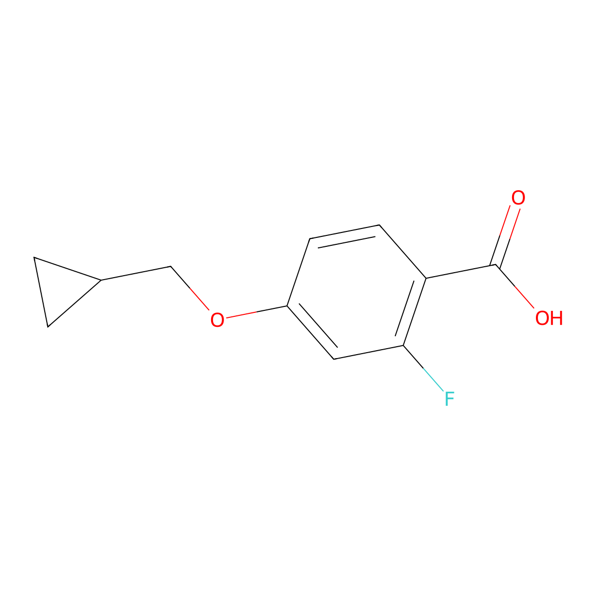 4-(Cyclopropylmethoxy)-2-fluorobenzoic acid molecular structure, CAS 742086-08-4