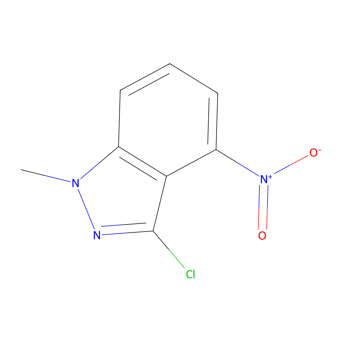 3-Chloro-1-methyl-4-nitro-1H-indazole molecular structure, CAS 74209-18-0