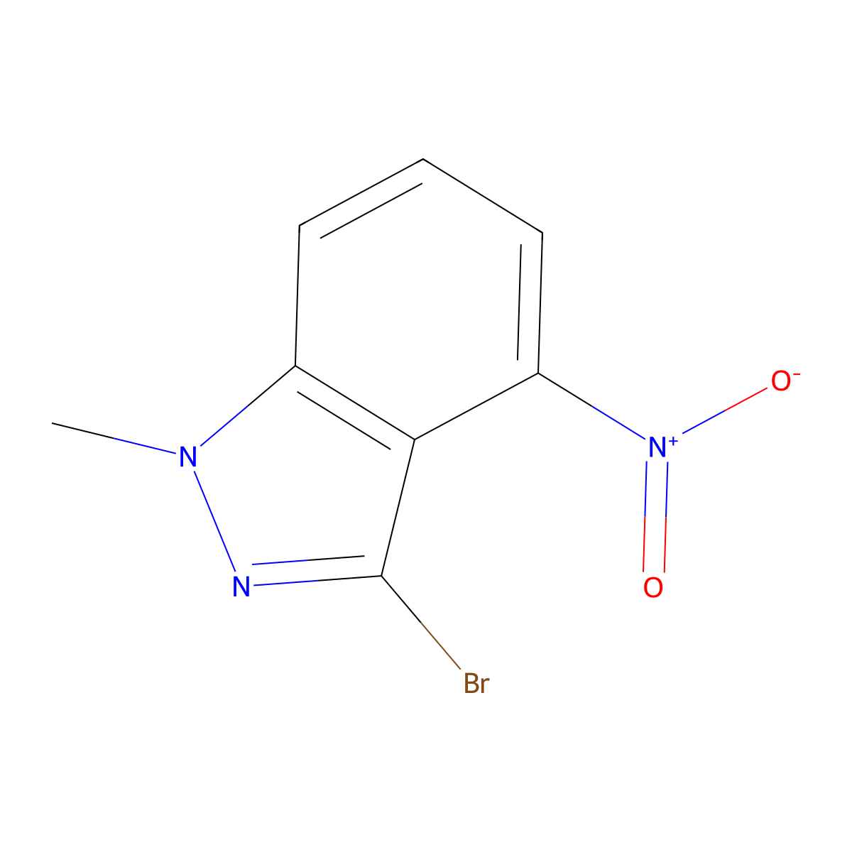 3-bromo-1-methyl-4-nitro-1H-indazole molecular structure, CAS 74209-19-1