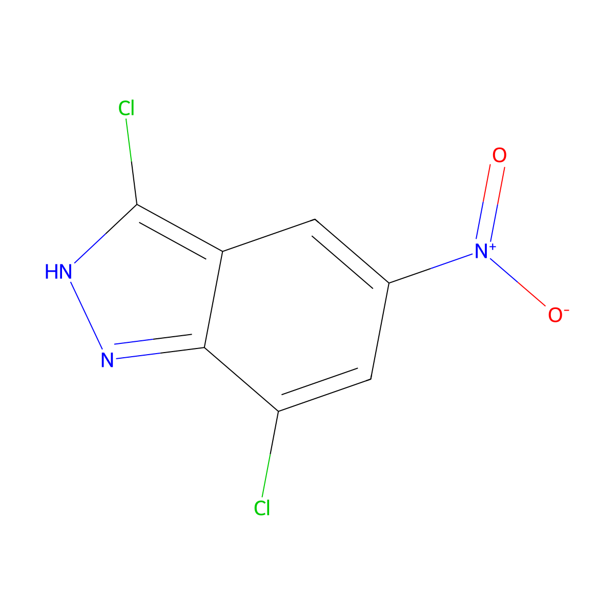 3,7-Dichloro-5-nitro-1H-indazole molecular structure, CAS 74209-23-7