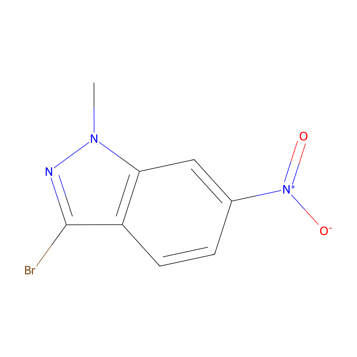 3-Bromo-1-methyl-6-nitro-1H-indazole molecular structure, CAS 74209-32-8