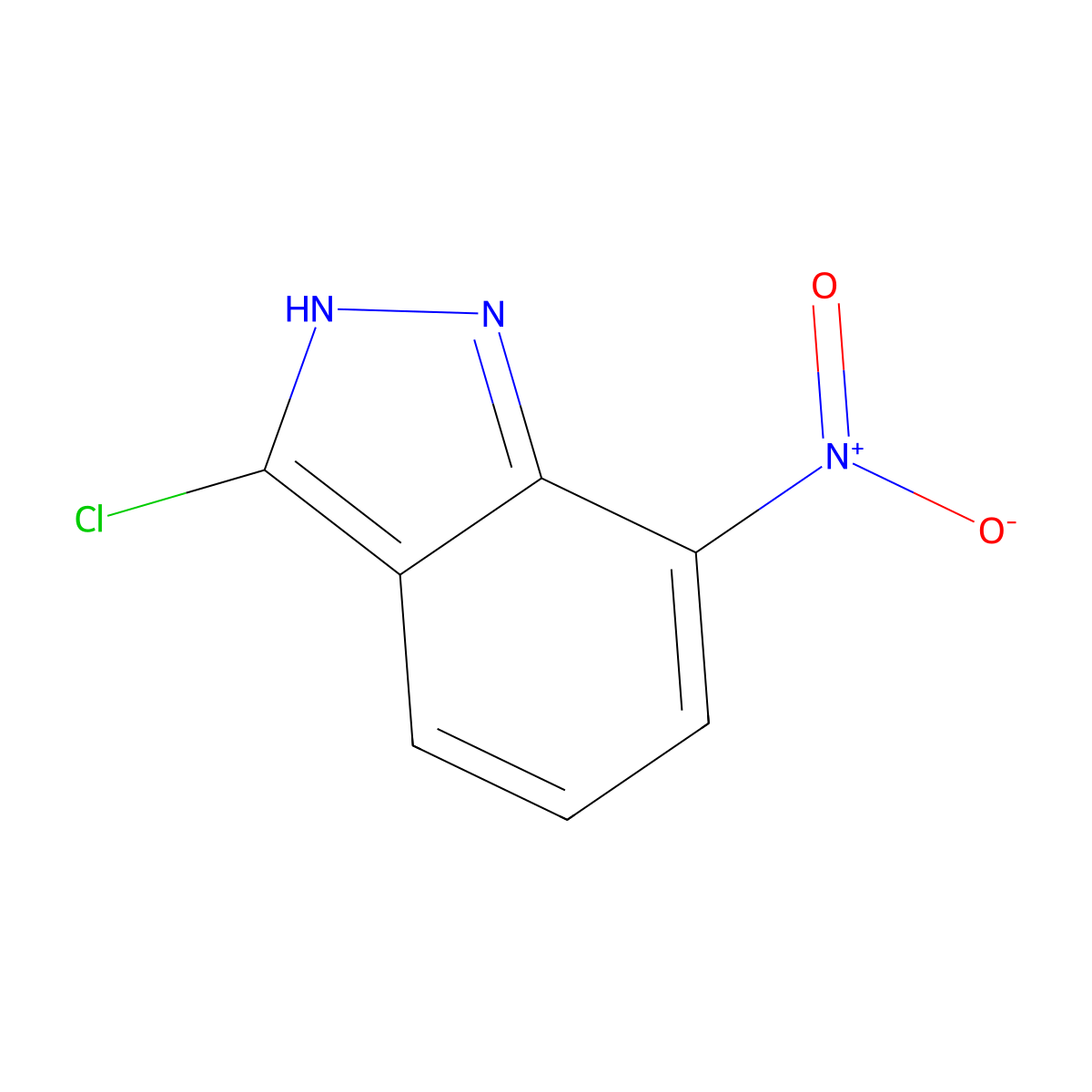 3-Chloro-7-nitro-1H-indazole molecular structure, CAS 74209-33-9