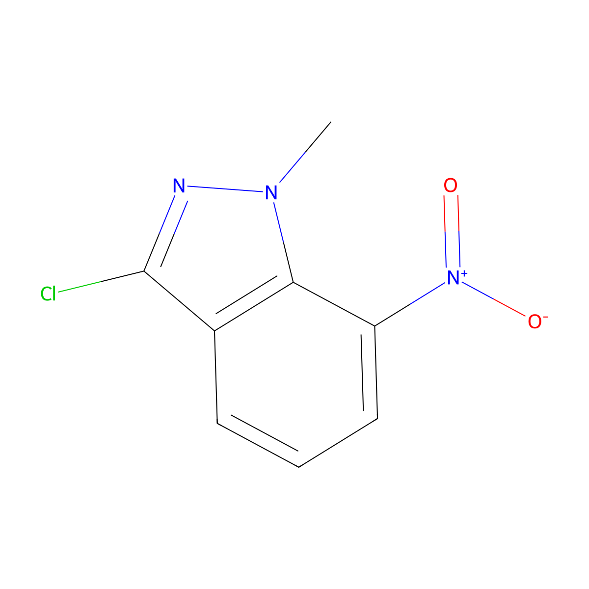 3-chloro-1-methyl-7-nitro-1H-indazole molecular structure, CAS 74209-36-2