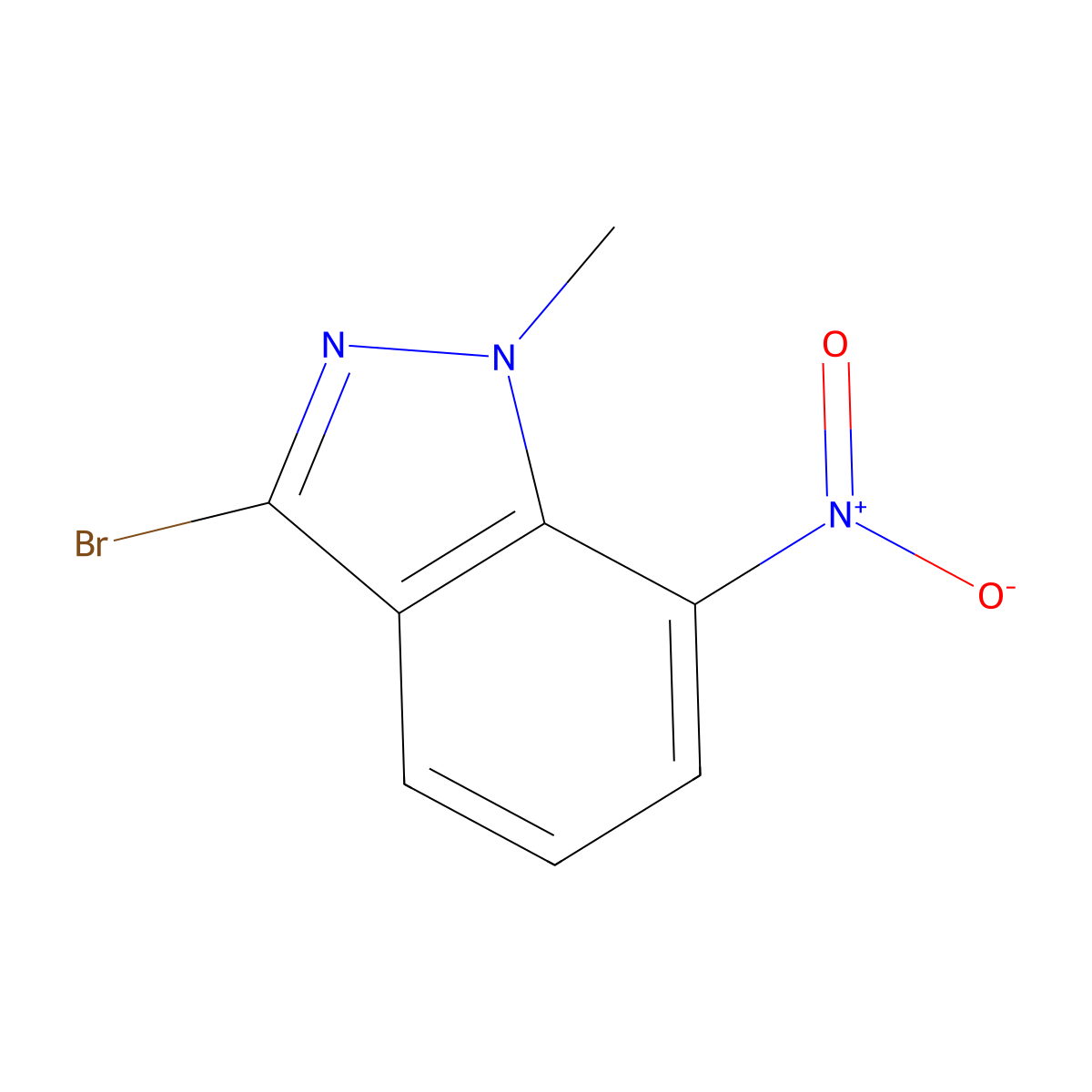 3-Bromo-1-methyl-7-nitro-1H-indazole molecular structure, CAS 74209-37-3