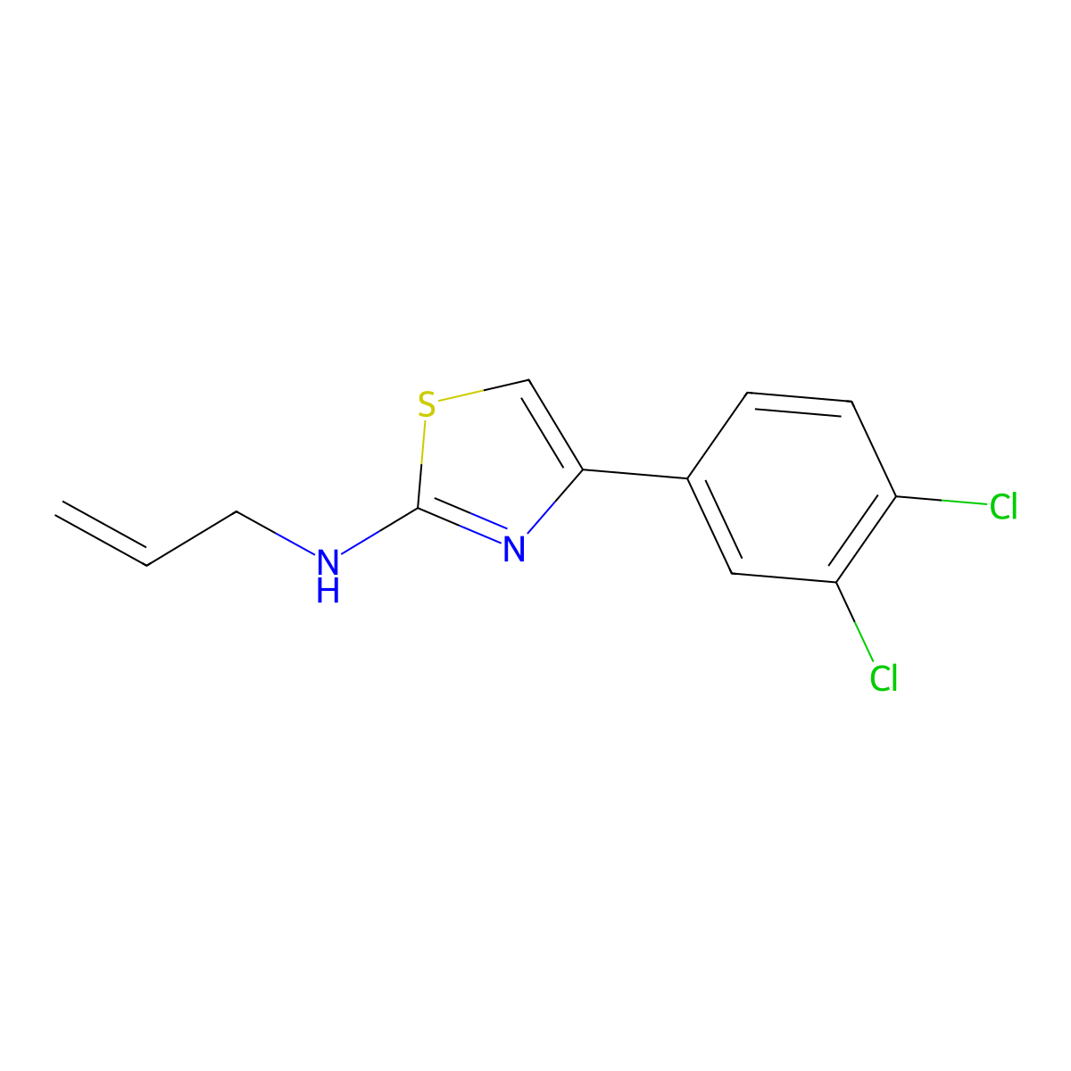 4-(3,4-dichlorophenyl)-N-(prop-2-en-1-yl)-1,3-thiazol-2-amine molecular structure, CAS 742094-71-9