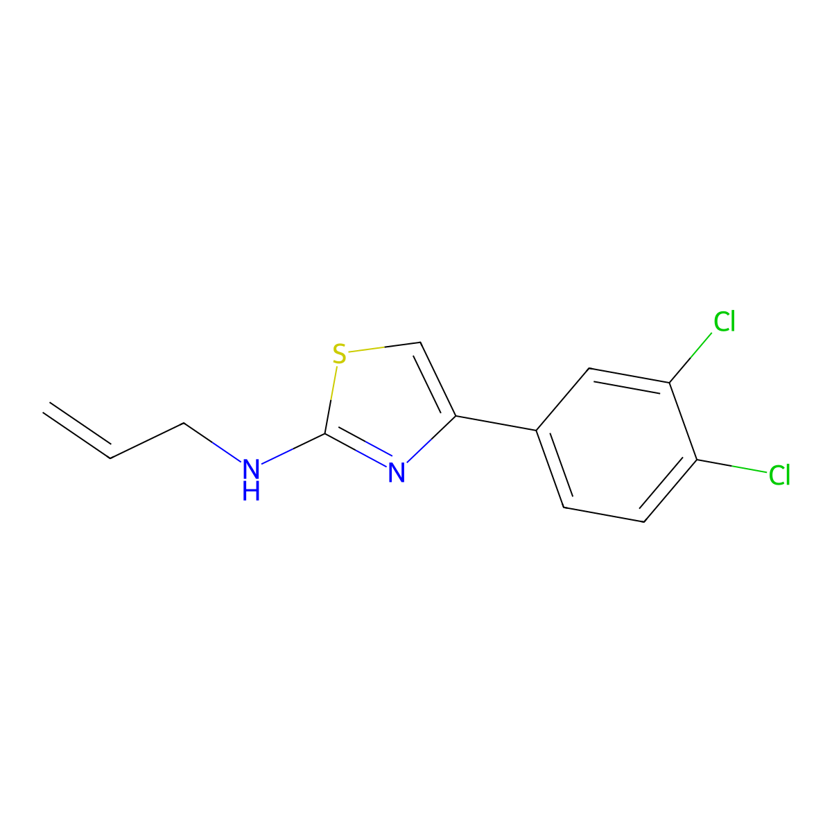 4-(3,4-dichlorophenyl)-N-(prop-2-en-1-yl)-1,3-thiazol-2-amine molecular structure, CAS 742094-71-9