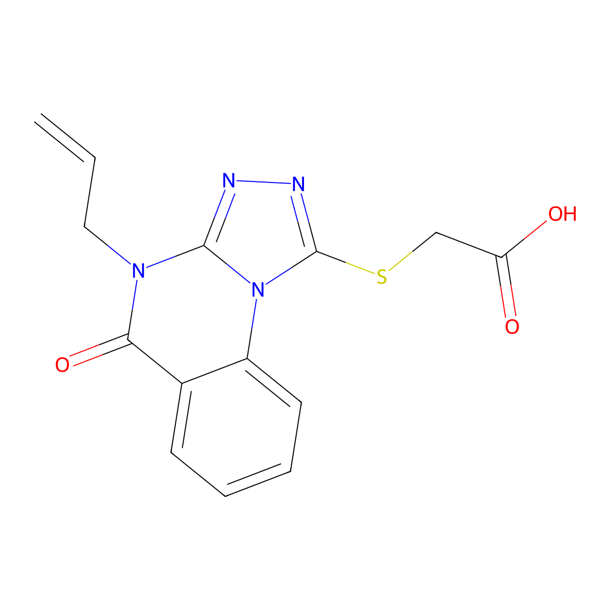 [(4-Allyl-5-oxo-4,5-dihydro[1,2,4]triazolo[4,3-a]quinazolin-1-yl)thio]acetic acid molecular structure, CAS 742094-79-7