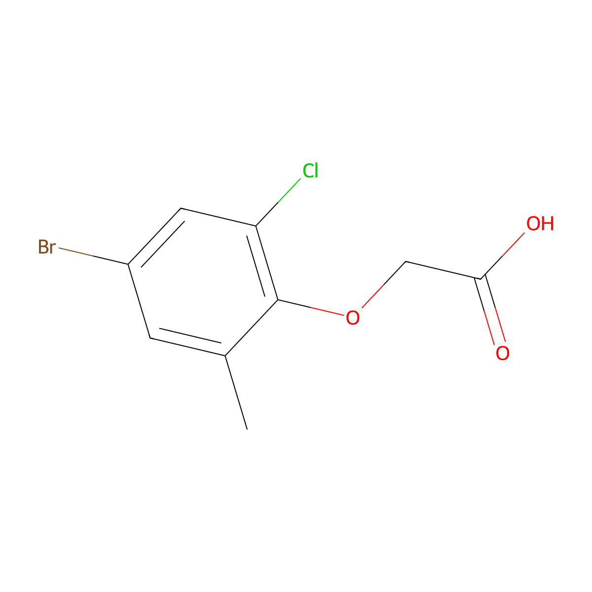 2-(4-Bromo-2-chloro-6-methylphenoxy)acetic acid molecular structure, CAS 742094-84-4