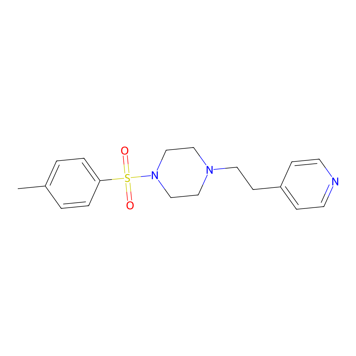 1-(4-Methylbenzenesulfonyl)-4-[2-(pyridin-4-yl)ethyl]piperazine molecular structure, CAS 742095-22-3
