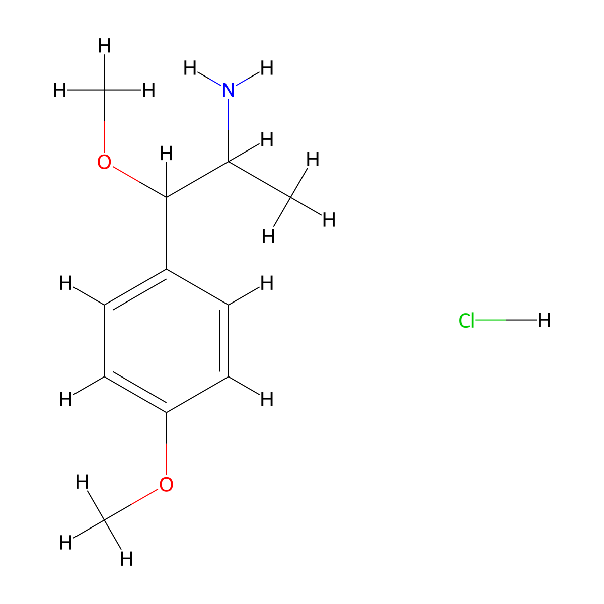 1-Methoxy-1-(4-methoxyphenyl)propan-2-amine hydrochloride molecular structure, CAS 742095-65-4