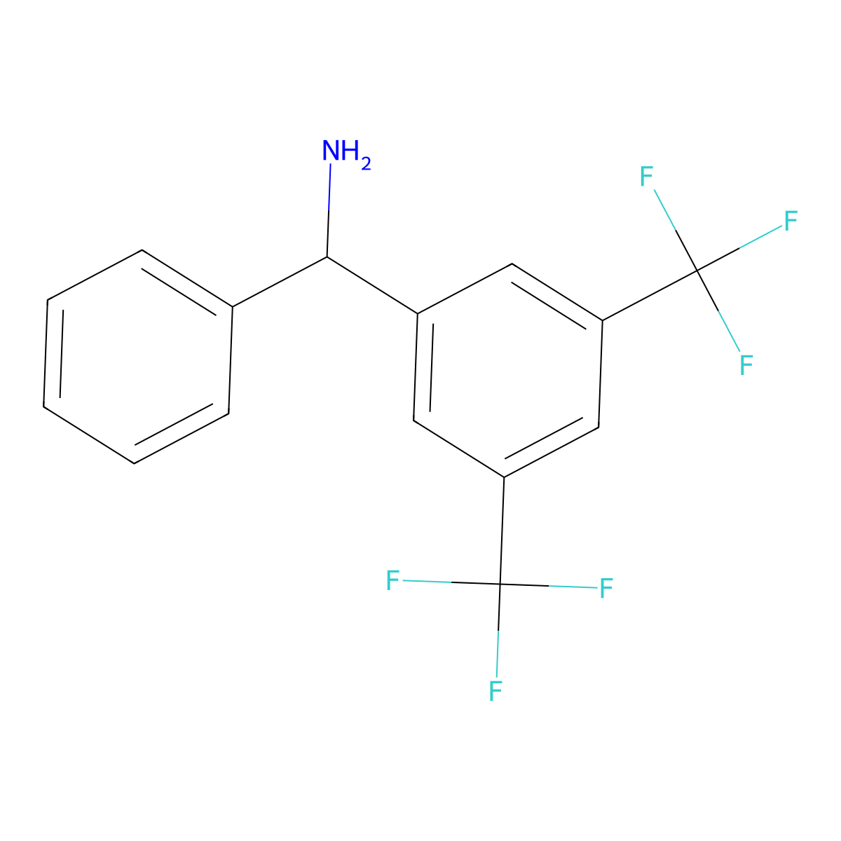 (3,5-Bis(trifluoromethyl)phenyl)(phenyl)methanamine molecular structure, CAS 742097-73-0