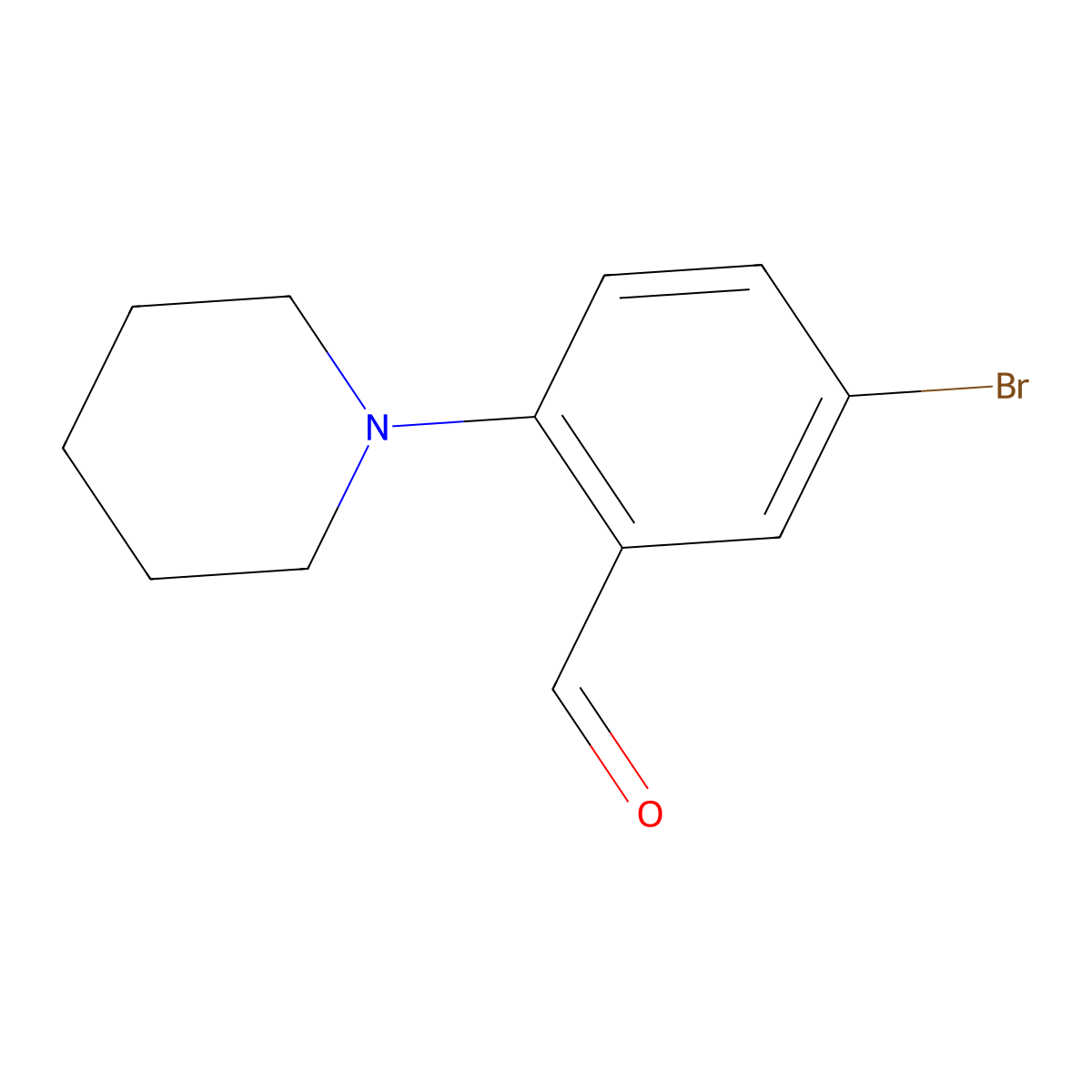 5-Bromo-2-(piperidin-1-yl)benzaldehyde molecular structure, CAS 742099-33-8
