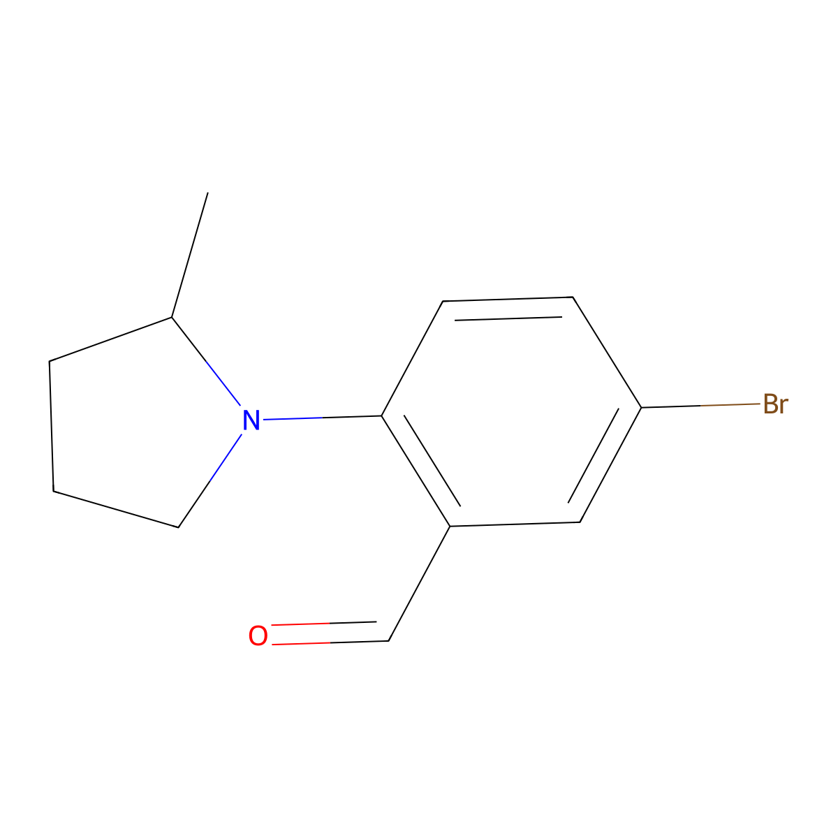5-Bromo-2-(2-methylpyrrolidin-1-YL)benzaldehyde molecular structure, CAS 742099-58-7