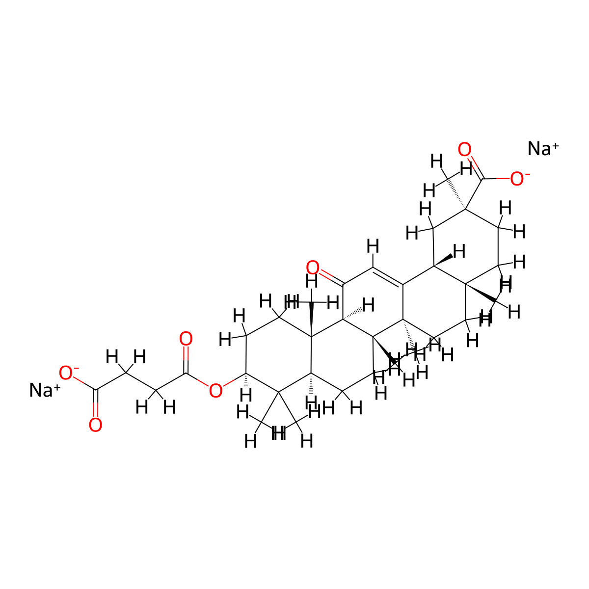 Carbenoxolone Sodium molecular structure, CAS 7421-40-1