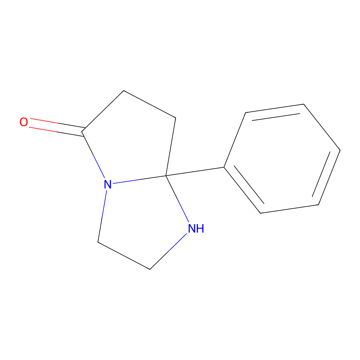 7a-phenyl-hexahydro-1H-pyrrolo[1,2-a]imidazolidin-5-one molecular structure, CAS 7421-62-7