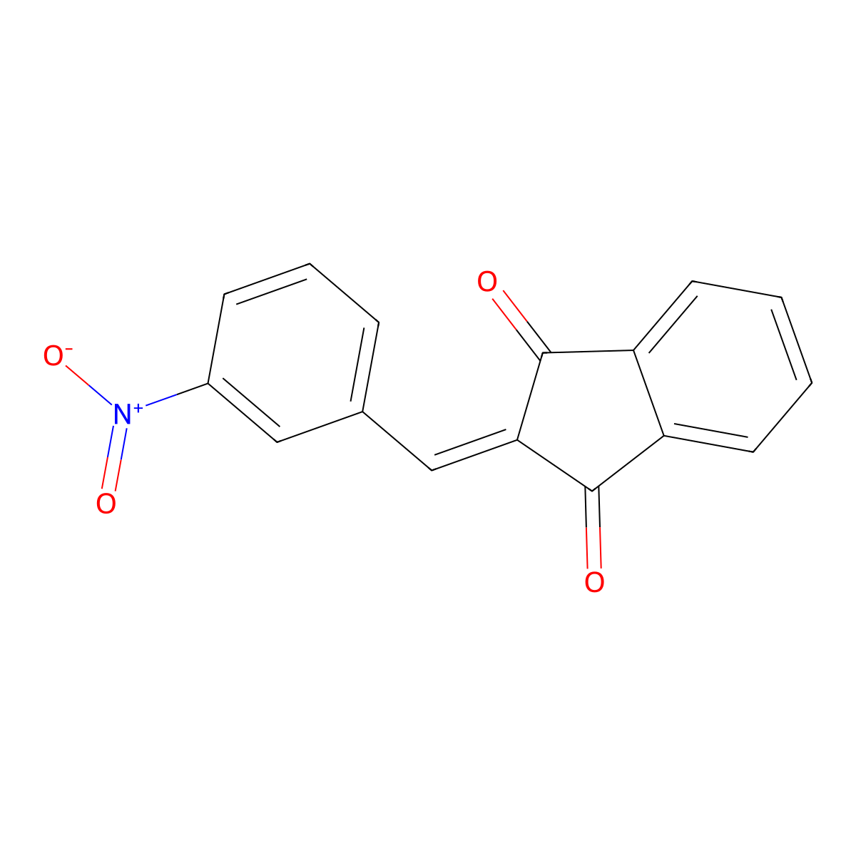 2-(3-nitrobenzylidene)-1H-indene-1,3(2H)-dione molecular structure, CAS 7421-77-4