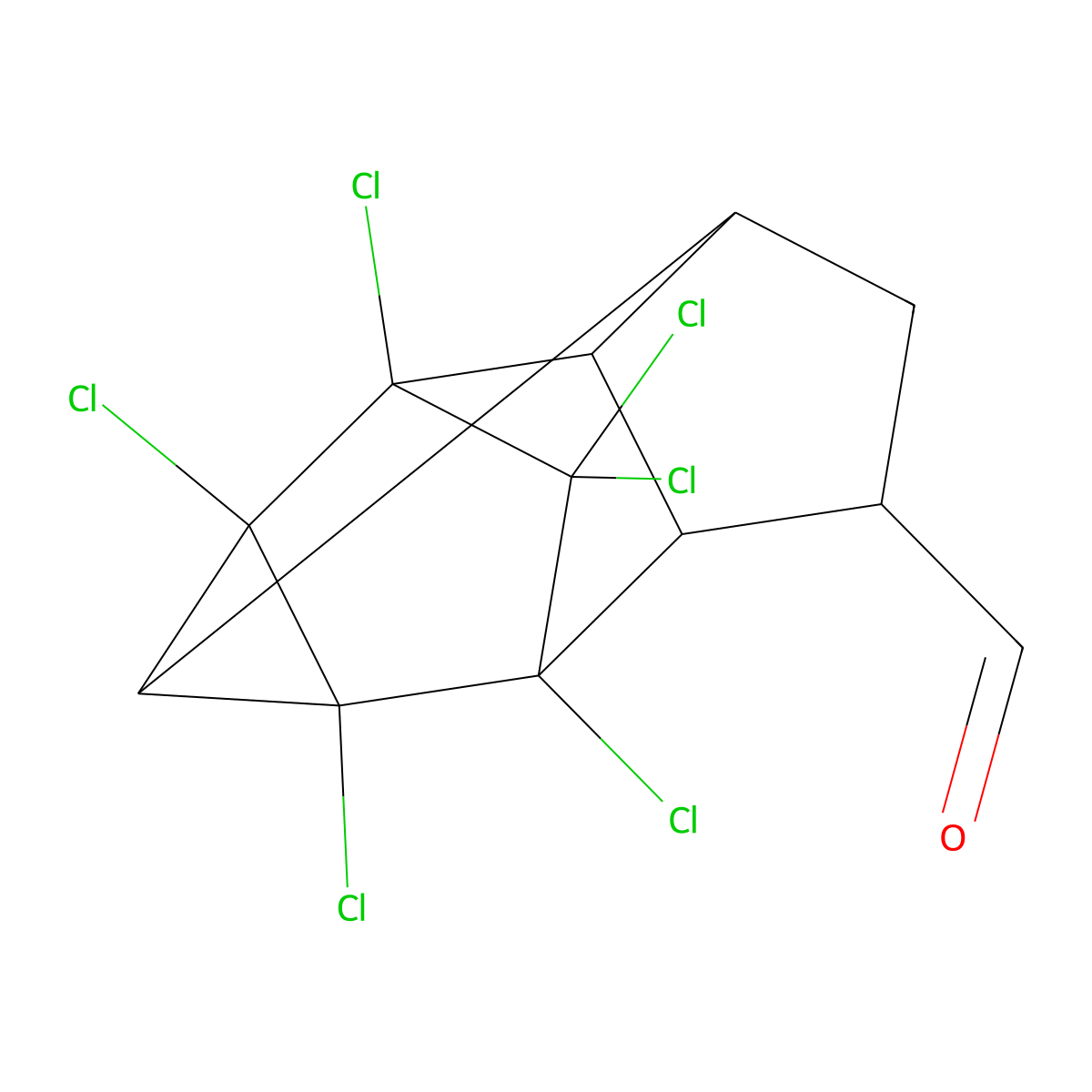 Endrin aldehyde molecular structure, CAS 7421-93-4