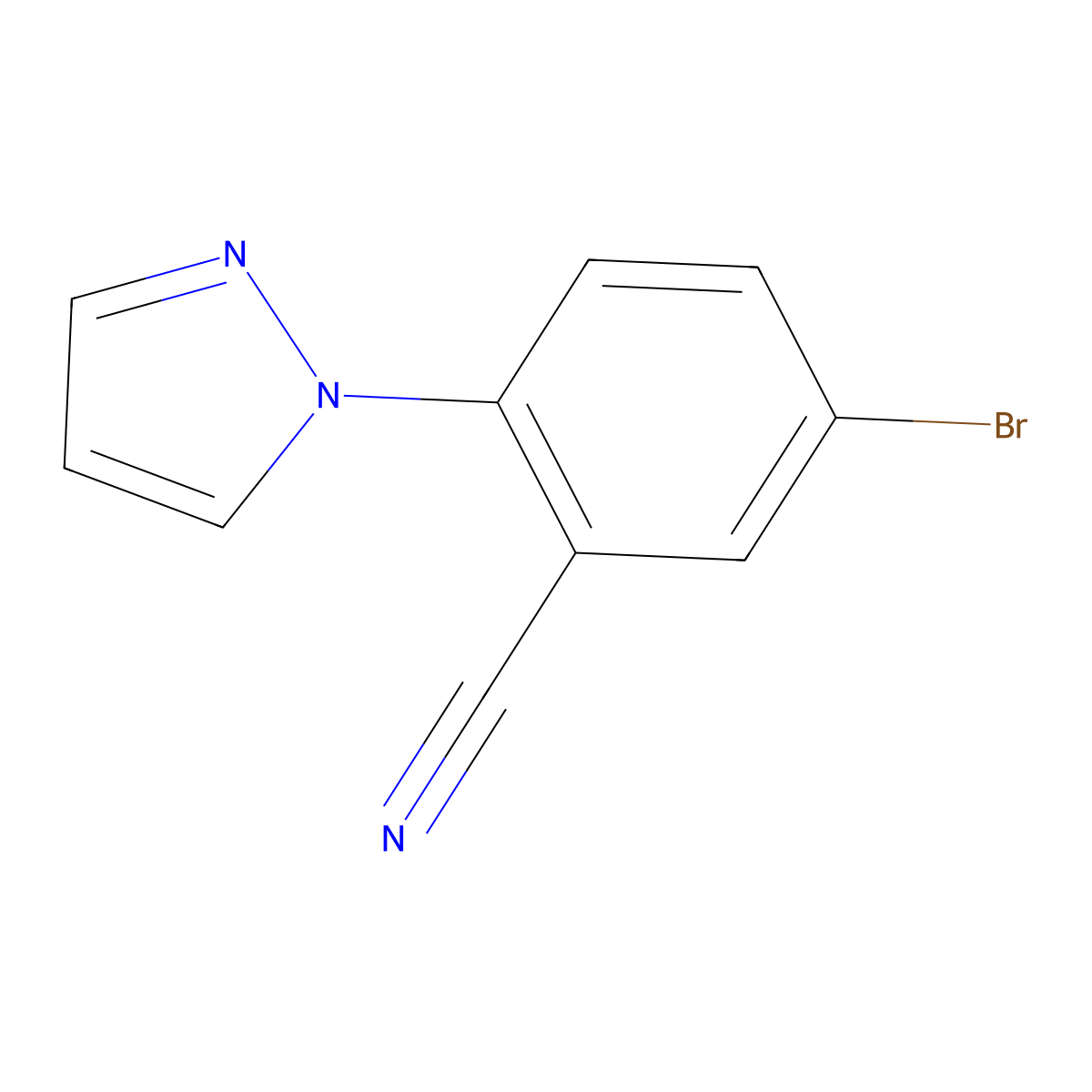 5-bromo-2-(1H-pyrazol-1-yl)benzonitrile molecular structure, CAS 742100-11-4