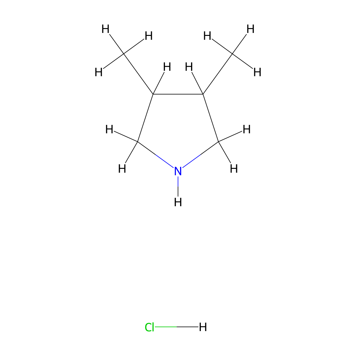 3,4-Dimethylpyrrolidine hydrochloride molecular structure, CAS 742100-61-4