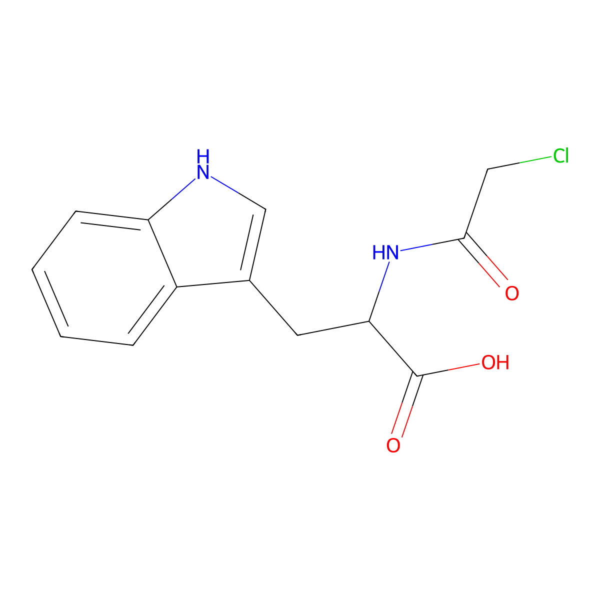 N-(2-Chloroacetyl)-D-tryptophan molecular structure, CAS 742100-62-5
