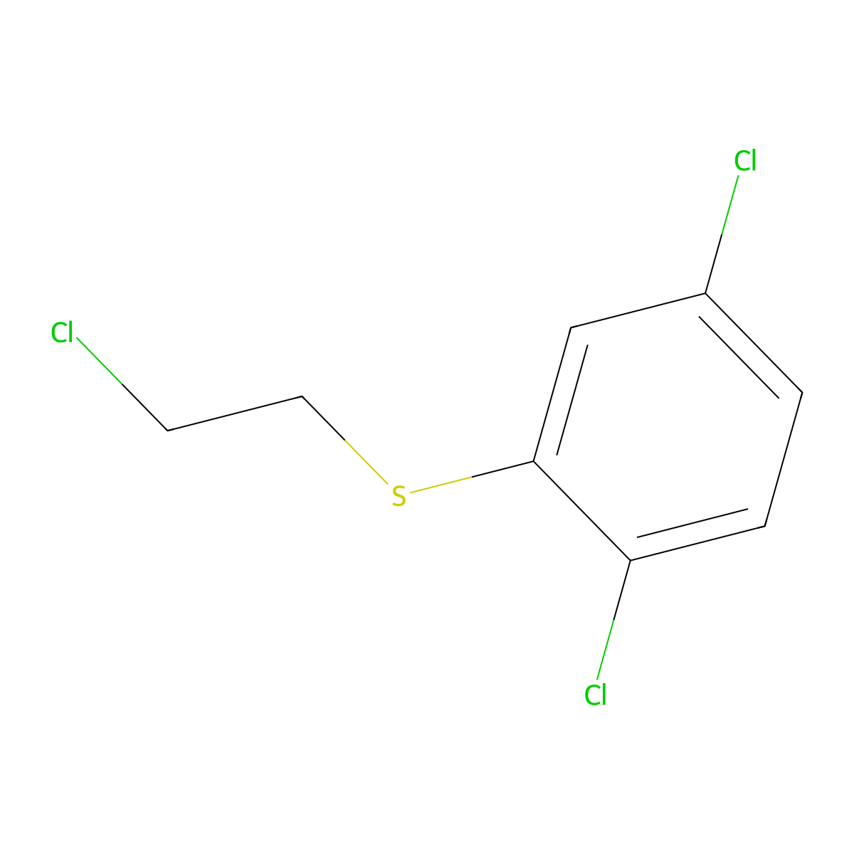 1,4-Dichloro-2-[(2-chloroethyl)sulfanyl]benzene molecular structure, CAS 742104-71-8