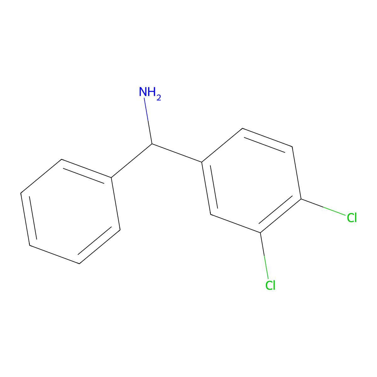 1-(3,4-Dichlorophenyl)-1-phenylmethanamine molecular structure, CAS 742107-57-9