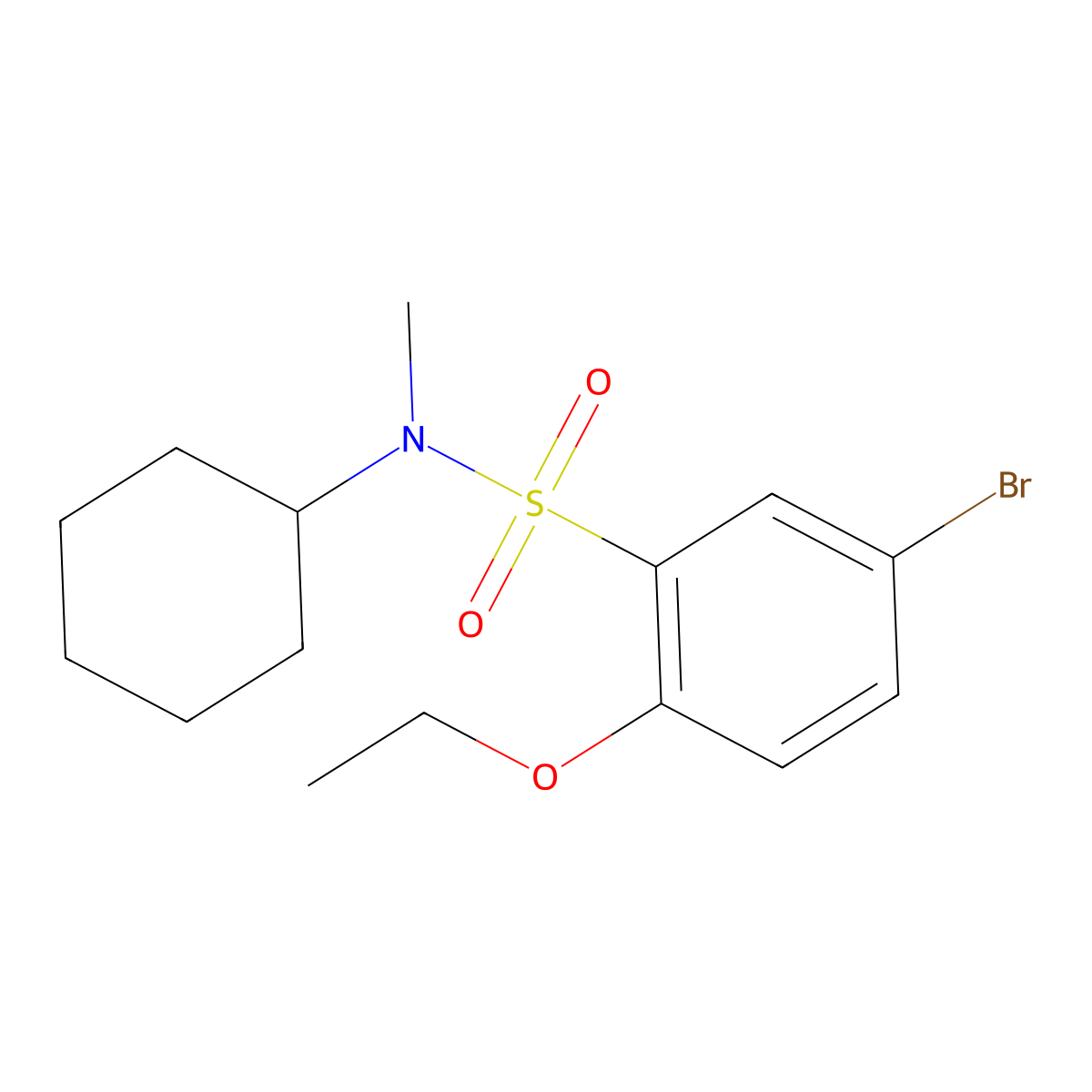 5-bromo-N-cyclohexyl-2-ethoxy-N-methylbenzenesulfonamide molecular structure, CAS 742110-30-1