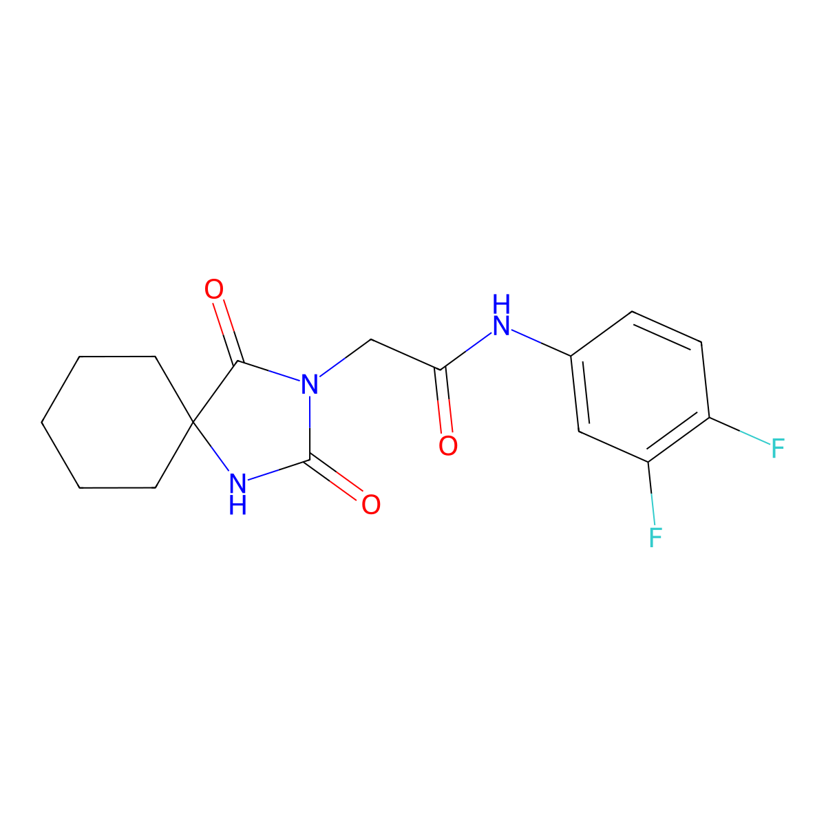 N-(3,4-difluorophenyl)-2-(2,4-dioxo-1,3-diazaspiro[4.5]decan-3-yl)acetamide molecular structure, CAS 742116-09-2