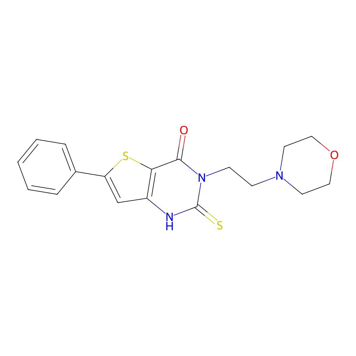 3-[2-(morpholin-4-yl)ethyl]-6-phenyl-2-sulfanyl-3H,4H-thieno[3,2-d]pyrimidin-4-one molecular structure, CAS 742118-91-8