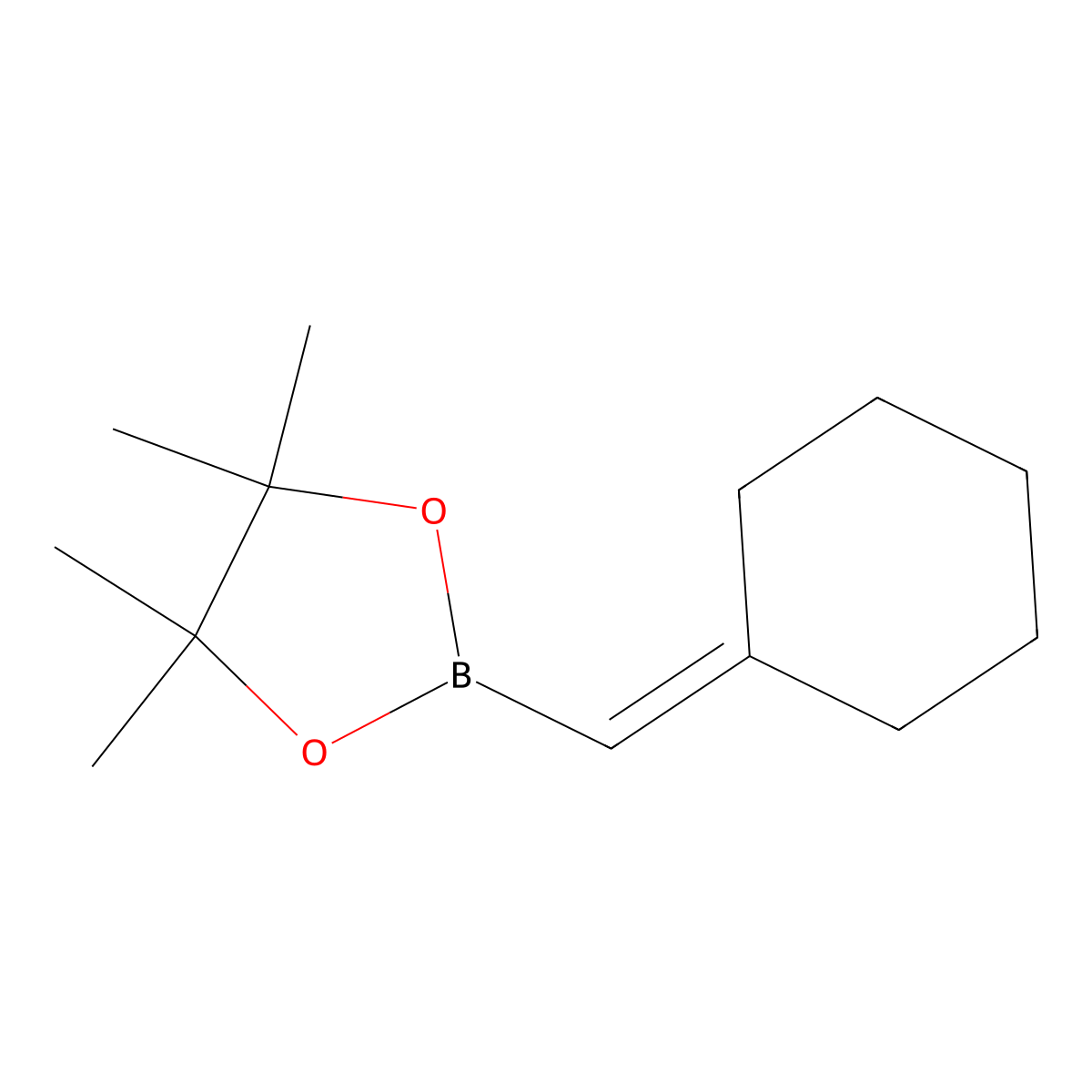 2-(Cyclohexylidenemethyl)-4,4,5,5-tetramethyl-1,3,2-dioxaborolane molecular structure, CAS 74213-49-3