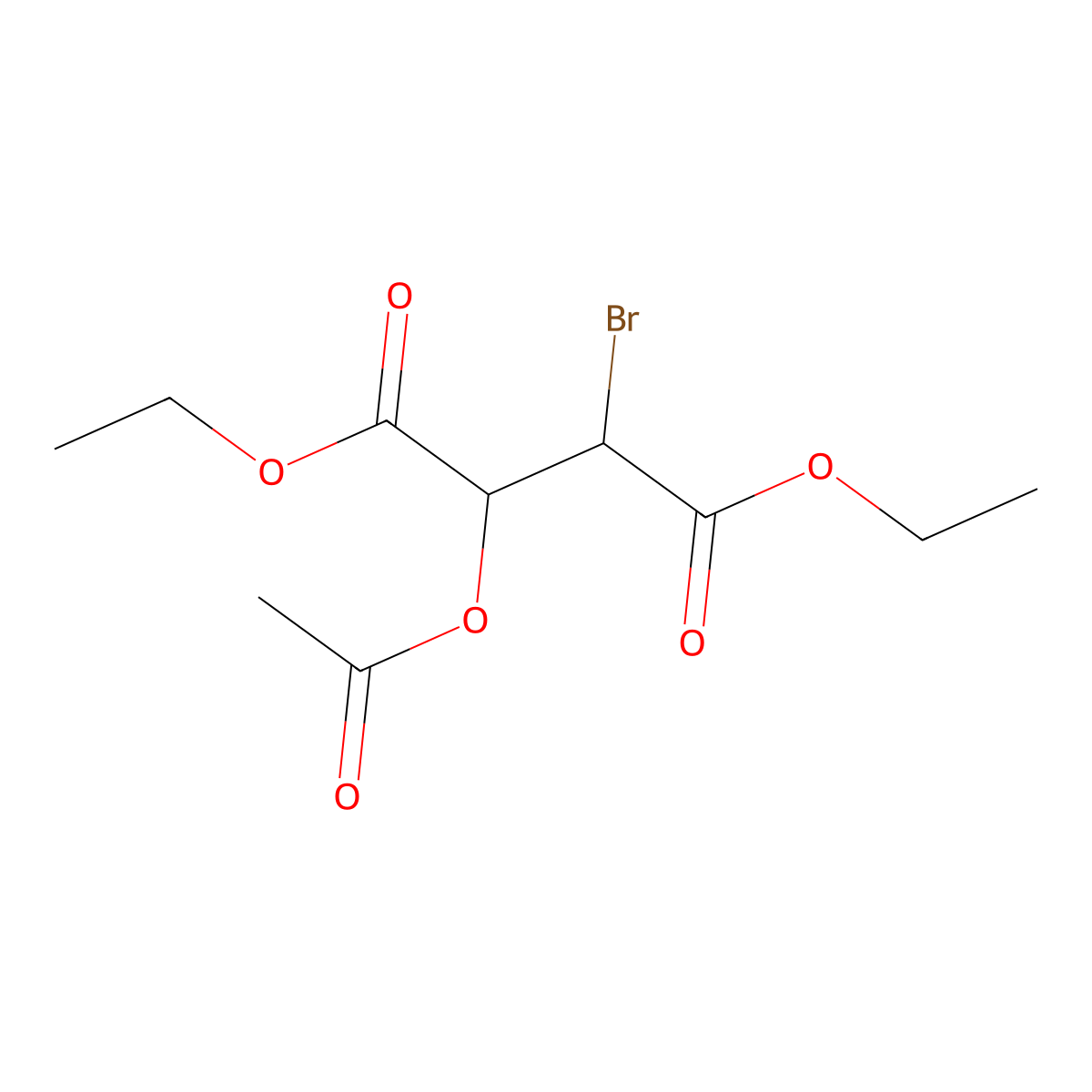 Diethyl (2R,3R)-2-(acetyloxy)-3-bromobutanedioate molecular structure, CAS 74213-59-5