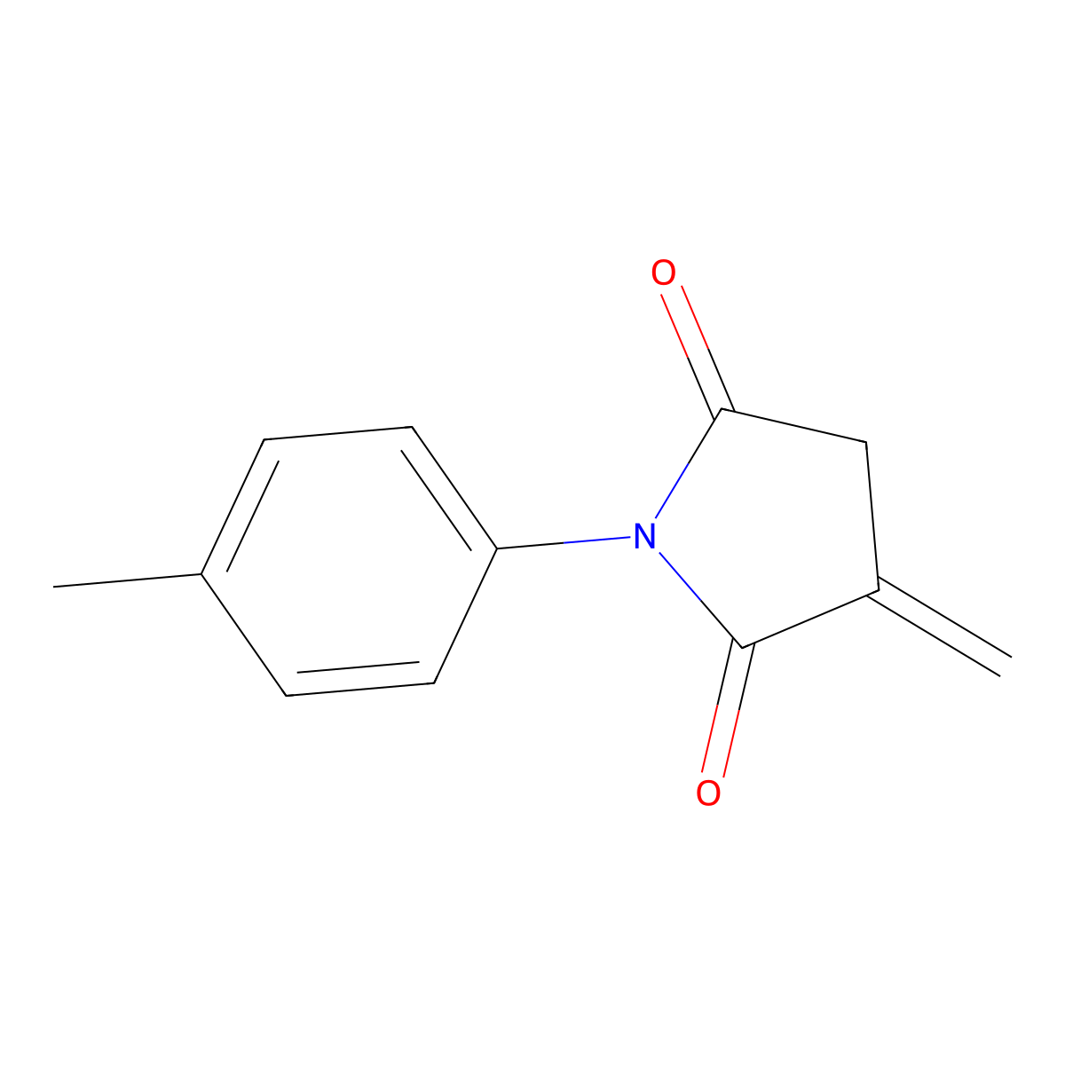 2,5-Pyrrolidinedione, 3-methylene-1-(4-methylphenyl)- molecular structure, CAS 74216-90-3