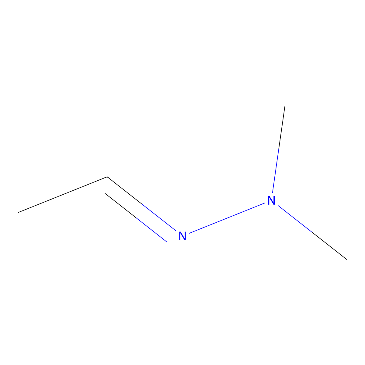 Acetaldehyde, 2,2-dimethylhydrazone molecular structure, CAS 7422-90-4