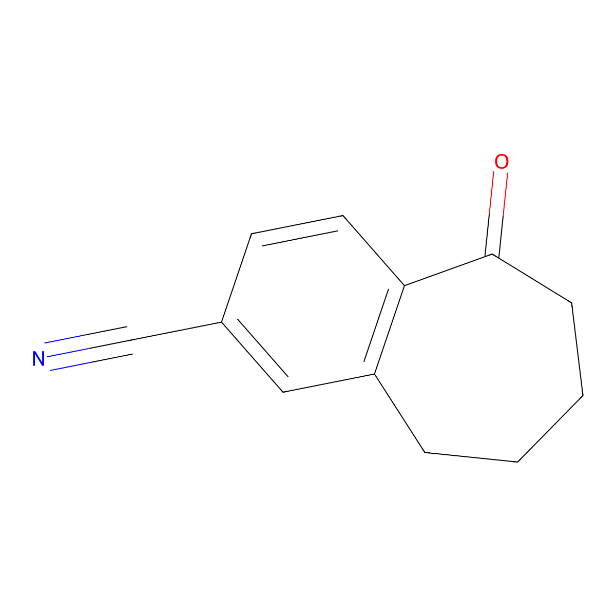 5-oxo-6,7,8,9-tetrahydro-5H-benzo[7]annulene-2-carbonitrile molecular structure, CAS 74220-59-0